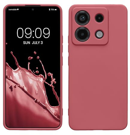 kwmobile Housse Compatible avec Xiaomi Redmi Note 13 Pro 5G / Poco X6 5G Coque - Housse de téléphone en TPU avec Protection Appareil Photo - Rose foncé