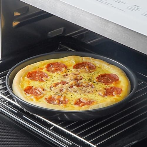 SPORTARC Bandeja redonda antiadherente para hornear pizza de 30,5 cm, acero al carbono, bandeja para horno microondas, bandeja para hornear pizza para cocinar