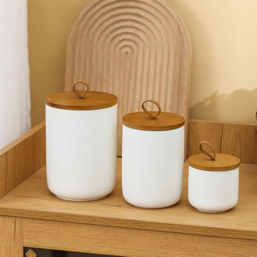 AYES Vorratsdosen mit Luftdicht Deckel, Mottensichere Vorratsgläser Lebensmittelaufbewahrung für Müsli Reis Kaffeebohnen Süßigkeiten Gewürze Cornflakes Kekse Tiernahrung (Weiß 3er-Set)