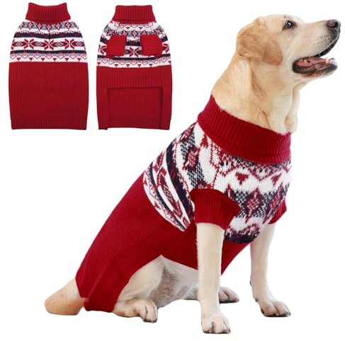 IECOii Extra Large Dog Sweater,XXXXL Hundepullover Größe Hund, 4XL Rollkragenpullover Strick Hund Pullover,Pullis Winter Warme Hund Kleidung Hundepullover für Dobermann, Deutsche Dogge, XXXX-Large