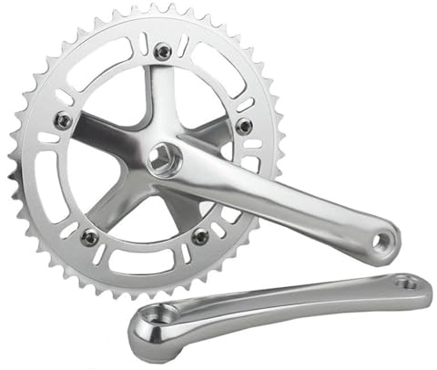 WANGBINGXING Kurbelgarnitur 46T * 170mm Single Geschwindigkeit Feste Getriebe Rennrad Bike Crankset Fixie Radspur Kurbelklasse Kurbeln CNC Fahrrad Kurbelgarnitur