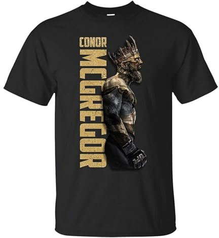 Conor McGregor The King of Fighting T-Shirt Black Unisex Men Tees Black XL