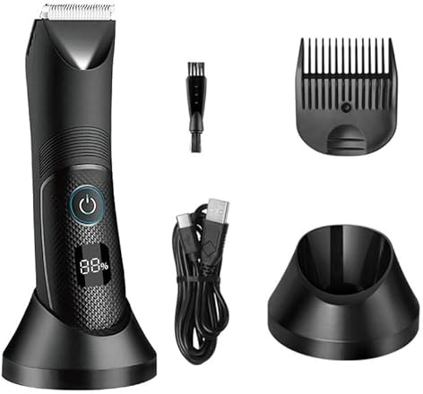 Pro Hair Clipper, Groin Area Hair Trimmer Lawn Mower Ceramic Blade Waterproof Wet Dry Clippers Pubic Armpit Body Hair Razor