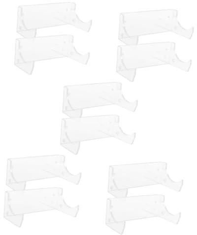 PRETYZOOM 10pcs Acrylic Rolling Pin Holder Wall Mount Hooks for Kitchen Storage Space Saver Racks Shelf Holder Function
