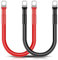 GUNGY Cavi Batteria Auto 16mm² 30cm Cavi Inverter Batteria 12V 5AWG Cavo Batteria con Capicorda ad Occhielli M8 per Camion Moto Marina Solare Rosso e Nero 2 Pezzi