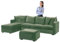 SYLC Samt Couch überzug L Form Sofabezug Ecksofa, Sofa Cover L Shape Stretch Mit Sitzkissen Rückenlehne, Universal Sofaüberwurf Waschbar (Green,Sofabezug 185-230cm)