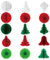 LIANRISES 15 Stück Weihnachten Wabenball Premium Wiederverwendbare Weihnachtsdeko Papier Weihnachtsbaum Weihnachtsschmuck Papier Weihnachtsschmuck Pappe Honeycomb Weihnachtskugel 3D Aufhängen