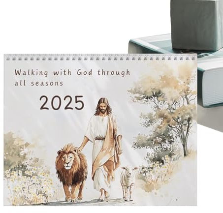 2025 Wandkalender, Christlicher Wandkalender, Jesus Christus Kalender, dekorativer Wandkalender, inspirierender Kalender, Monatsplaner - dekorativer Monatskalender Planer für christliche Häuser