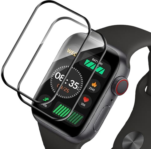 Carantee 2 Stück Schutzfolie für Panzerglas für Apple Watch Series 7/8/9 41mm, Blasenfreie Dauerhaft Apple Watch 41mm Displayschutzfolie