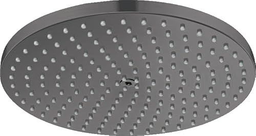 hansgrohe Raindance S Kopfbrause mit 1 Strahlart, Brushed Black Chrome | Brausekopf 240 mm, kräftiger Strahl (FlexPower), max. 8 l/min (EcoSmart), einfach zu reinigen, Decken-/Wandmontage, 27624340
