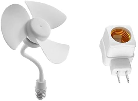 FYOBOT Ventilatore Universale Avvitato E27, Ventilatore da Soffitto con Base Filettata E27 A 3 Pale, Ventola di Raffreddamento A Basso Rumore, Ventilatore da Soffitto con Filettatura E27