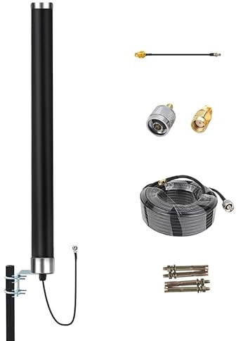 Omni Directional Outdoor 4g 5g LTE GSM Antenna Cellulare Set per Cellulare Signal Booster/Modem/Router/Hotspot con 32ft Cavo SMA TS9 RPSMA Connettore Alto Guadagno Lungo Raggio