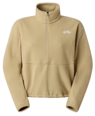 The North Face Damen Glacier Fleece 1/2 Zip Short Jacke, Khaki Stone, XXL