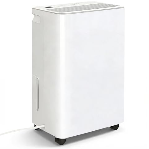 10L Dehumidifier for Home with Smart Humidity Control, 210W Energy Efficient Compressor Dehumidifier, Quiet 40dB, 24H Timer, Continuous Drain Hose, Laundry Mode for Bedroom & Basement