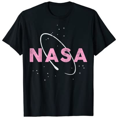 NASA Pink Logo With White Space Ring Graphic T-Shirt T-Shirt