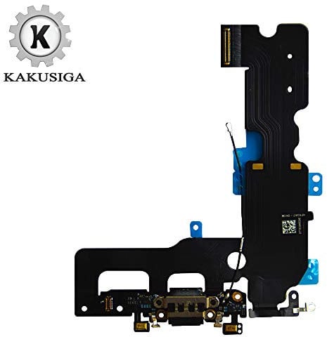 Kakusiga Compatible With iphone 7plus Charging Port Dock Connector Flex Cable + Microphone + Headphone Audio Jack Replacement for 7 Plus 5.5 (Black)