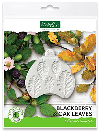 Flower Pro BlackBerry & Oak Leaves Silicone Mould for Cake Decorating & Clay Crafts by Katy Sue Moulds & Flower Pro Moulds. Use with Fondant, Air Dry Clay, Salt Dough & Sugar Paste.
