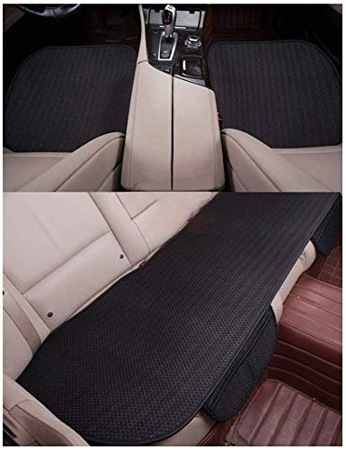 GLITZFAS Auto Sitzauflage Autositzauflage Universal Sommer Autositzbezug Auto Vordersitz Rücksitz Kissen (3pcs,Schwarz)