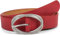 styleBREAKER Damen Gürtel Unifarben mit ovaler verschlungener Doppelschnalle, kürzbar 03010099, Größe:90cm, Farbe:Rot-Silber