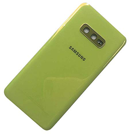 MovTEK Akkudeckel Backcover Rückseite Glas Original Ersatz für Samsung Galaxy S10e G970F Gelb (Canary Yellow) Reparatur Set mit Kleber Kameraglas