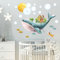 Wandtattoo Kinderzimmer bunt Wal Fische Unterwasserwelt Wandaufkleber / 55 cm hoch x 83 cm breit