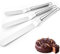 MKNZOME Stainless Steel Angled Icing Spatula, 3 Pcs Professional Palette Knife Set Offset Spatula Icing Tool for Cupcake Cakes Decorating,Smoothing Icing, Frosting Pastries