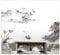 COVPAW® Wandtattoo Wandaufkleber XXL Landschaft Berg Chinesische Malerei Gemälde Wandsticker Wandbild Bilder Wohnzimmer Schlafzimmer Deco