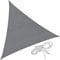 tectake® Toldo Vela, Resistente, Toldos Exterior Terraza, Toldo Camping, con Anillas de Acero y Cuerdas Tensoras, Tela Toldo para Patio Exterior o Terraza Exterior - 4 x 4 m Triangular Gris