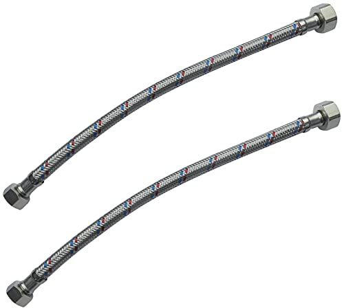 AERZETIX - C50992 - Satz von 2 - Flexibler anschlussschlauch - flexschlauch - 300mm - 1/2 weiblich - 3/8 weiblich - wasserhahn gesundheitlichen mischbatterie küche badezimmer sanitär