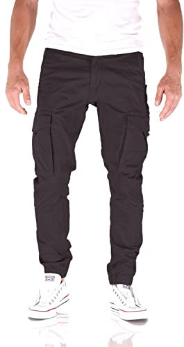 JACK & JONES Paul Flake Cargo Tapered Fit Herren Jeans Hose, Farbe:Black Coffie, Hosengröße:W29/L34