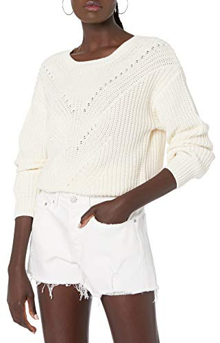 The Drop Selena Cropped-Pullover mit Zopfmuster vorne, für Damen