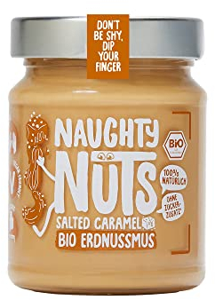 NAUGHTY NUTS Bio Erdnussmus Salted Caramel | Vegane Erdnussbutter | 100% Natürlich | Ohne Palmöl & Zucker | Ideal Als Topping Für Müsli | 250g