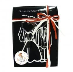 Stopper vino e cavatappi cuore bomboniera utile scatola display personalizzata