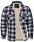 MAGCOMSEN Herren Kariert Winterjacke Gefüttert Flanellhemd Jacke Dick Plaid Freizeithemd Männer Baumwolle Arbeit Hemd Outdoor Fleece Hemdjacke mit Innenfutter Schwarz M