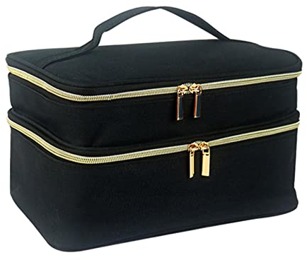 Jomewory Näh Aufbewahrungs Organizer, Nähwerkzeug Organizer und Aufbewahrung, Nähzubehör Aufbewahrungsbox für Faden, Nadeln, Stecknadeln, Knöpfe - 28 x 19 x 15,5 cm - Schwarz