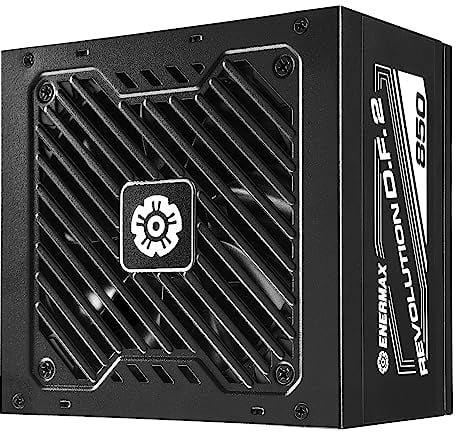 enermax Revolution D.F. 2 ATX Compacto Fuente de Alimentación 850W 80Plus Gold (Totalmente Modular, Cable Plano Cable, Semi-Fanless), ERS850EWT, Negro