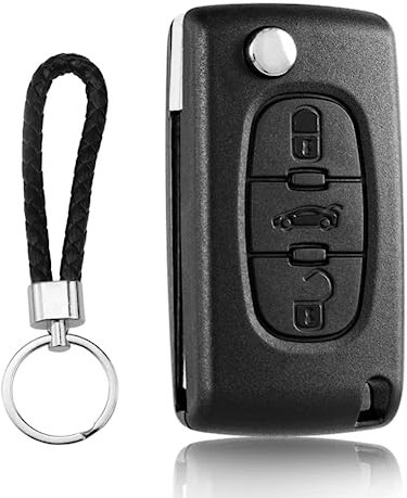 SLshiBo 2 Pièces Boitier Clef Plip Voiture Coque de Clé Télécommande 3 Boutons pour Plip Peugeot 207 308 407 607 807 et Citroen C2 C3 C4 C5 C6 C8 DS3 DS4 (VA2/ CE0536)