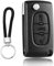 SLshiBo Custodia Chiave Auto di Ricambio, Custodia Telecomando a Lama con 3 Pulsanti per Peugeot 207 308 407 607 807 e Citroen C2 C3 C4 C5 C6 C8 DS3 DS4 (VA2/ CE0536)