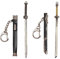 Opexicos 2 x Schlüsselanhänger mit antikem Schwert, Metall, Waffe, silber, Small