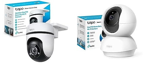 TP-Link Tapo C500 Telecamera WiFi Esterno FHD 1080P, 360° Visuale, Telecamera IP di Sorveglianza & Telecamera Wi-Fi Interno 2K(3MP), Videocamera sorveglianza, Visione Notturna