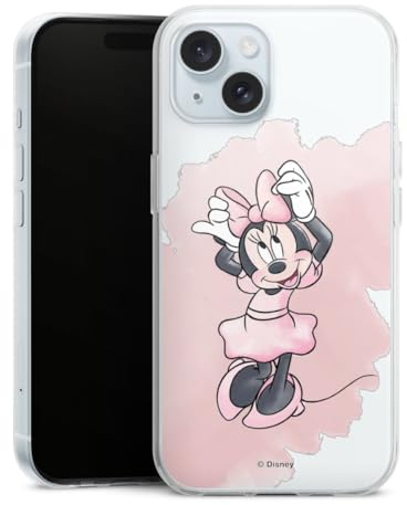DeinDesign Silikon Hülle kompatibel mit Apple iPhone 15 Case transparent Handyhülle Mickey & Minnie Mouse Disney Motiv ohne Hintergrund