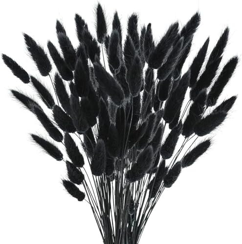 120 Pcs Getrocknetes Pampasgras,Lagurus Getrocknet,Trockenblumen Bodenvase,Pampasgras Blumenstrauß,Trockenblumen Blumenstrauß Deko, Künstlich Groß Trockenblumen