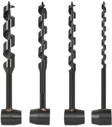 4 Pcs Hand Auger Wood Drill,Bushcraft Hand Auger Wrench Scotch Eye Wood Auger Survival Settlers Wrench Tool Bushcraft Gear for Camping,Outdoor,Hiking,Woodworking