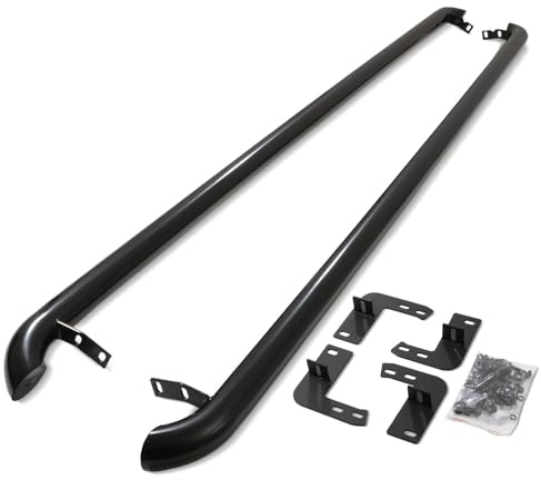 Predator4x4 Stainless Steel Black 3 Inch Side Bars Running Boards Compatible with Renault Trafic Vauxhall Vivaro SWB 01-14 Short Wheel Base Van Sidebars Styling Accessories
