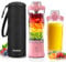 Portable Blender Personal Juicer with Insulated Sleeve for Shakes and Smoothies - 600ml Mini Blender Cup with Travel Lid, USB Rechargeable - Electric Protein Shaker for Kitchen, Travel, Office, Gym