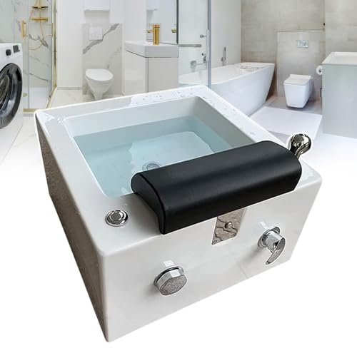pealiritansemen Acryl-Massage-Fußbad – Tiefes Fußbad Für Pediküre, Nagelstudio-Station – Quadratisches Fußbad Mit Massage, Acryl-Pediküre-Badewanne