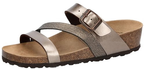 Lico Damen Natural Glitter Pantoletten, Braun, 40 EU