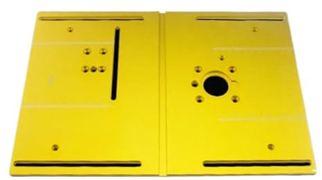 JDQTPOET Router Table Insert Plate, Circular Saw Flip Cover Plate Miter Gauge Guide Aluminium Profile Fence Sliding Brackets (Size : Yellow plate)