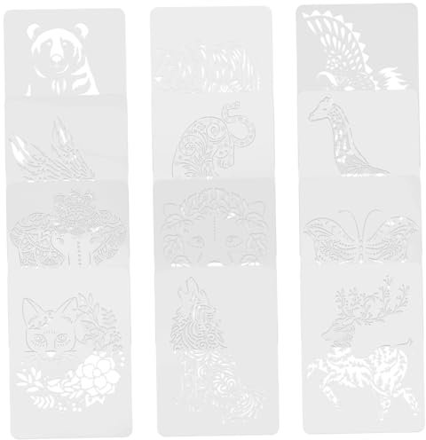 COHEALI Großes Tier-schablonen-set Zum Malen 12-teiliges Schablonen-set für Holz-wanddekoration