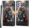 Handyhülle für Samsung Galaxy A52 4G / A52 5G / A52s 5G Hülle, Magnetische Flip Stoßfeste Schutzhülle mit Standfunktion Kartenfächern Klapphülle Handytasche Katze